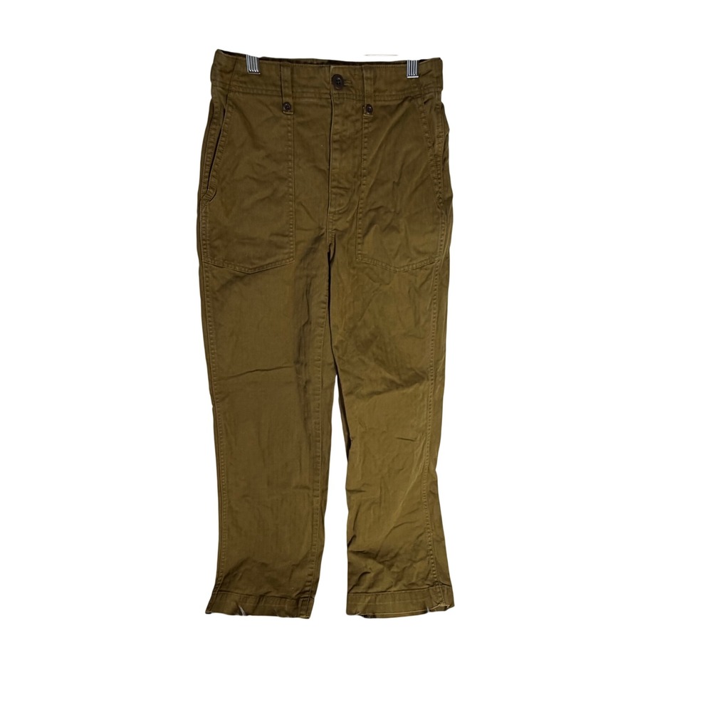 Madewell Military Canvas Utility Pants Olive Brown High Rise Size‎ 24